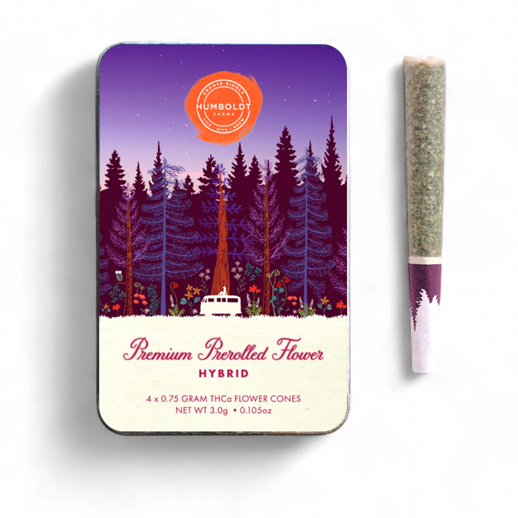 PRE-ORDER: Humboldt THCA Premium Pre-Rolls 4/pk (Case of 16) MSRP $384 / (H) Rainbow Splash
